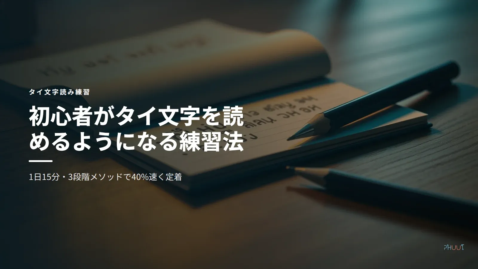 タイ文字の読み練習法 - 初心者が1日15分で定着させる3段階メソッド