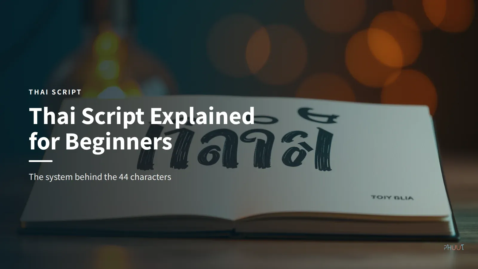 Thai Script Explained for Beginners: The 5-Concept System
