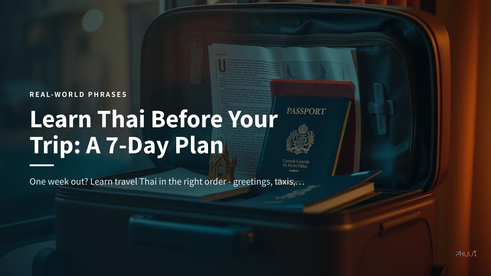 Learn Thai Before Your Trip: A 7-Day Plan